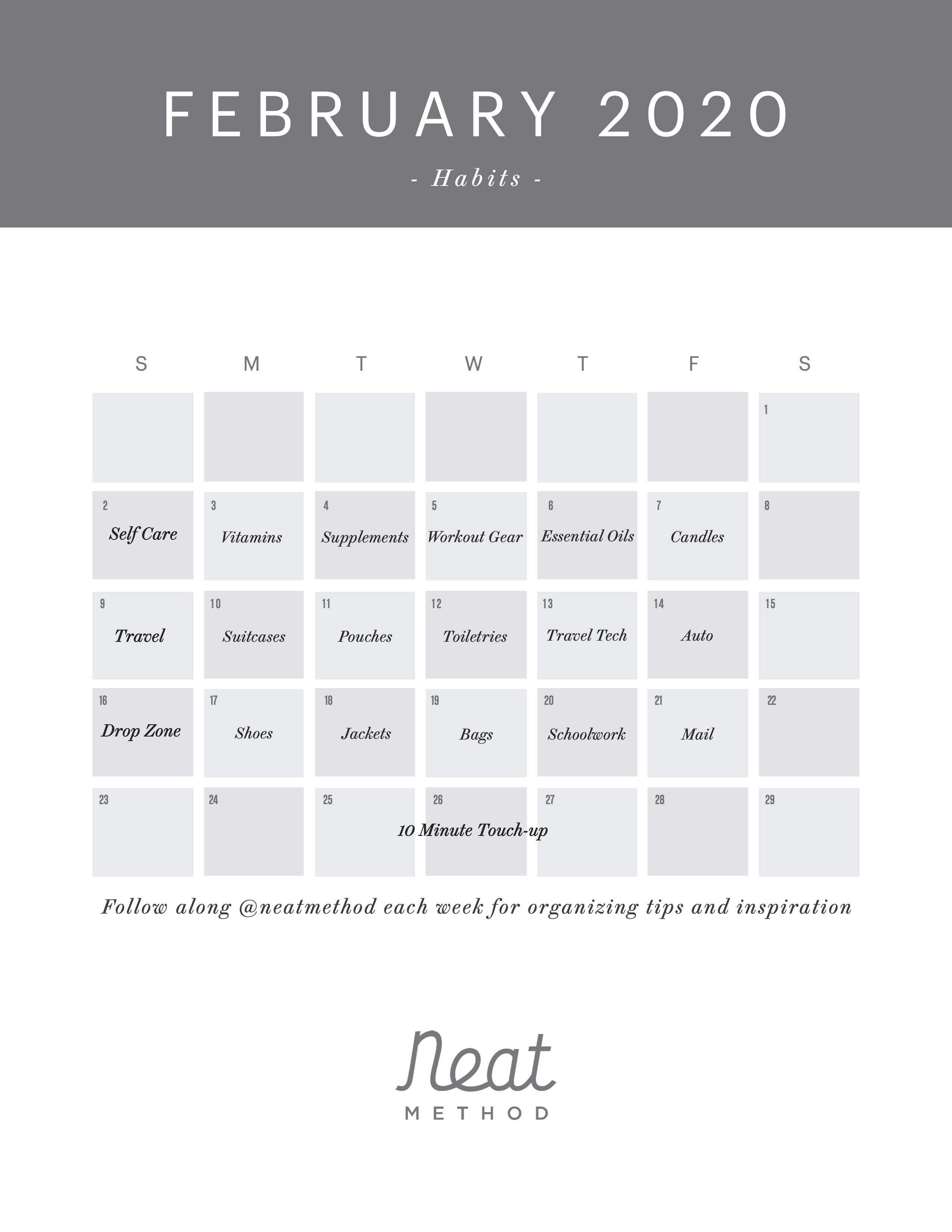 March Organizing Calendar