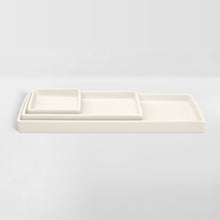 Load image into Gallery viewer, set of nested white ceramic trays for organizing