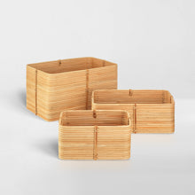 Load image into Gallery viewer, Reeded Rattan Bin