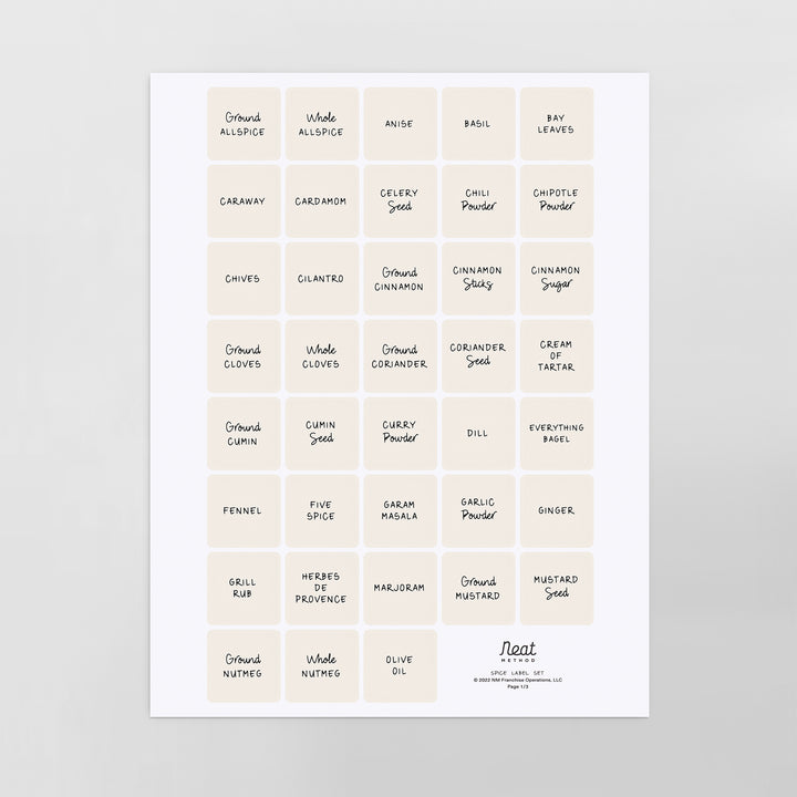 Spice Label Set