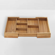 Load image into Gallery viewer, expandable acacia wood junk drawer insert
