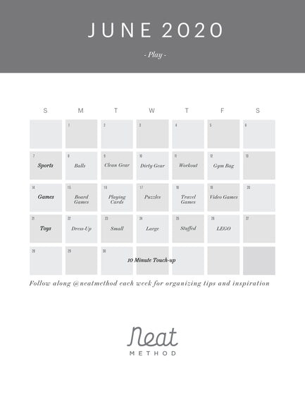 June Organizing Calendar