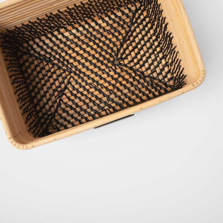 Reeded Rattan Bin