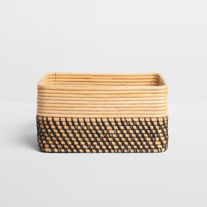 Reeded Rattan Bin