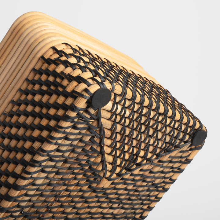 Reeded Rattan Bin