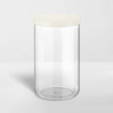 Load image into Gallery viewer, transparent storage canister with white lid
