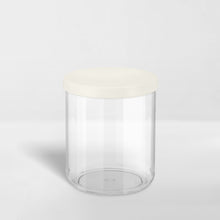 Load image into Gallery viewer, transparent storage canister with white lid
