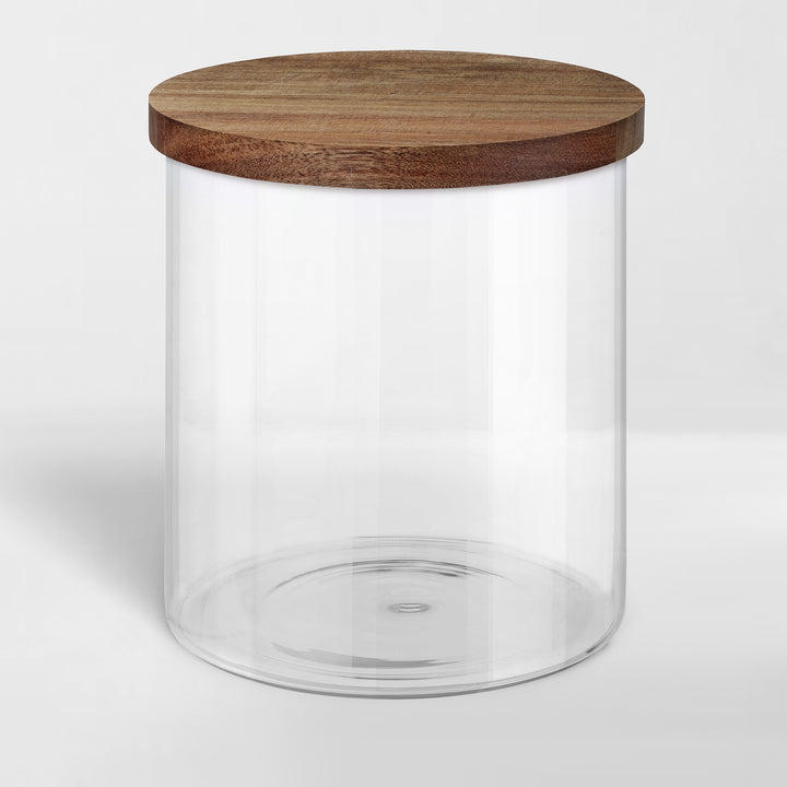 extra large glass jar with airtight acacia wood lid