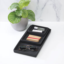 Load image into Gallery viewer, bathroom counter with black ceramic trays organizing personal items
