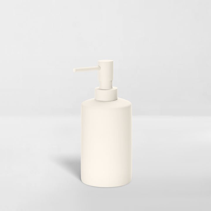 white ceramic pump dispenser for soap or lotion