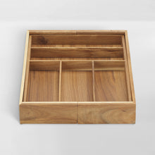 Load image into Gallery viewer, acacia wood flatware drawer insert
