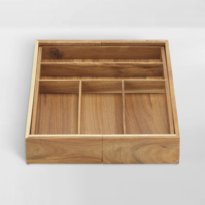 acacia wood flatware drawer insert