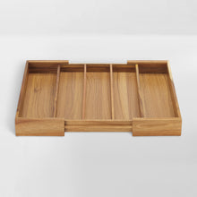 Load image into Gallery viewer, expandable acacia wood cooking utensil drawer insert
