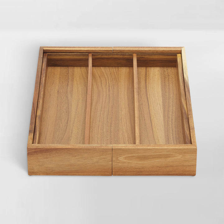 acacia wood drawer insert for cooking utensils