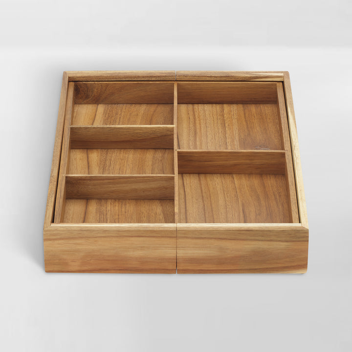 acacia wood junk drawer insert
