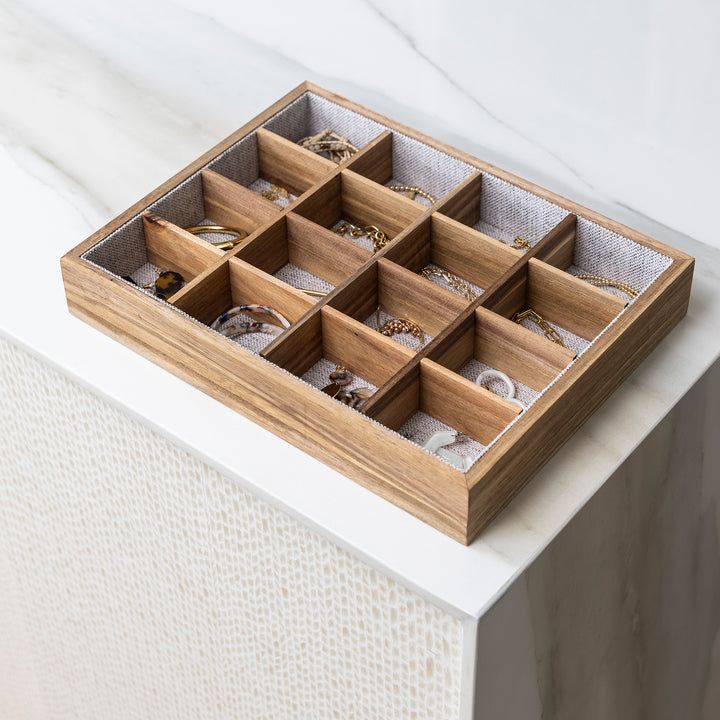 Lined Acacia Trays